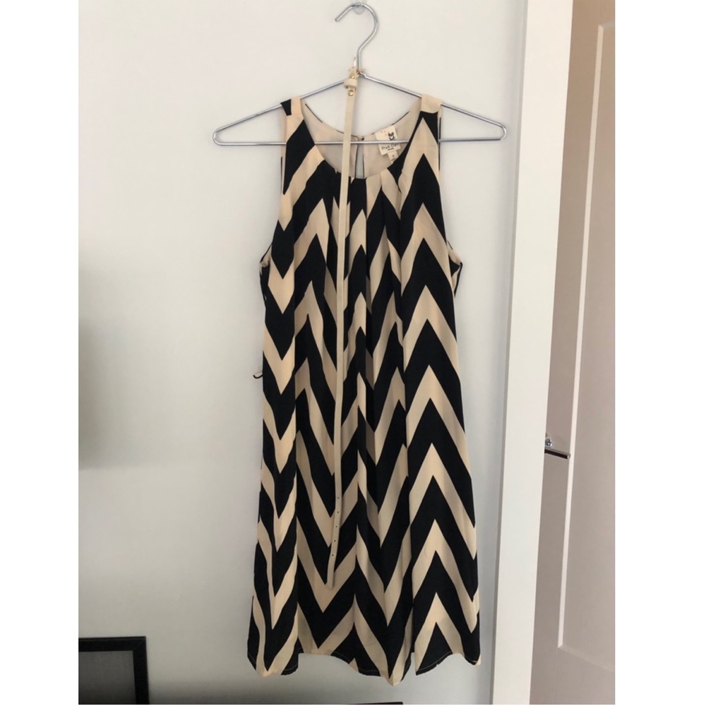 Cream & black chevron dress from Pink Owl.